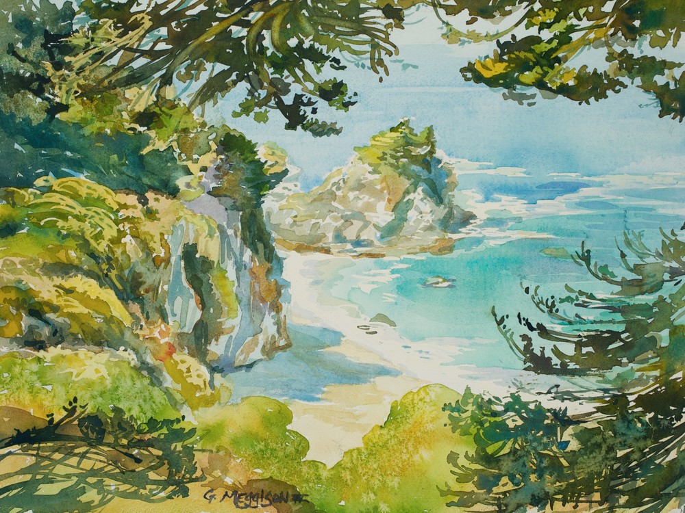 McWay Falls Midday | Watercolor Landscapes | Gordon Meggison IV