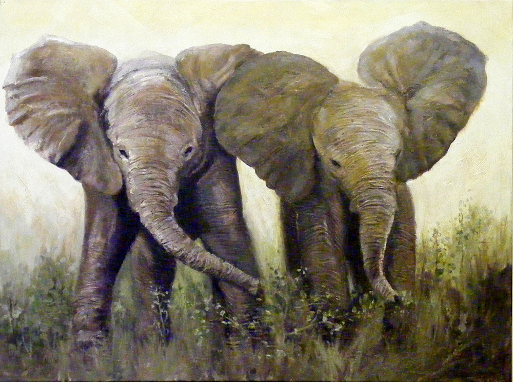 Baby Elephants Art | Delander Gallery