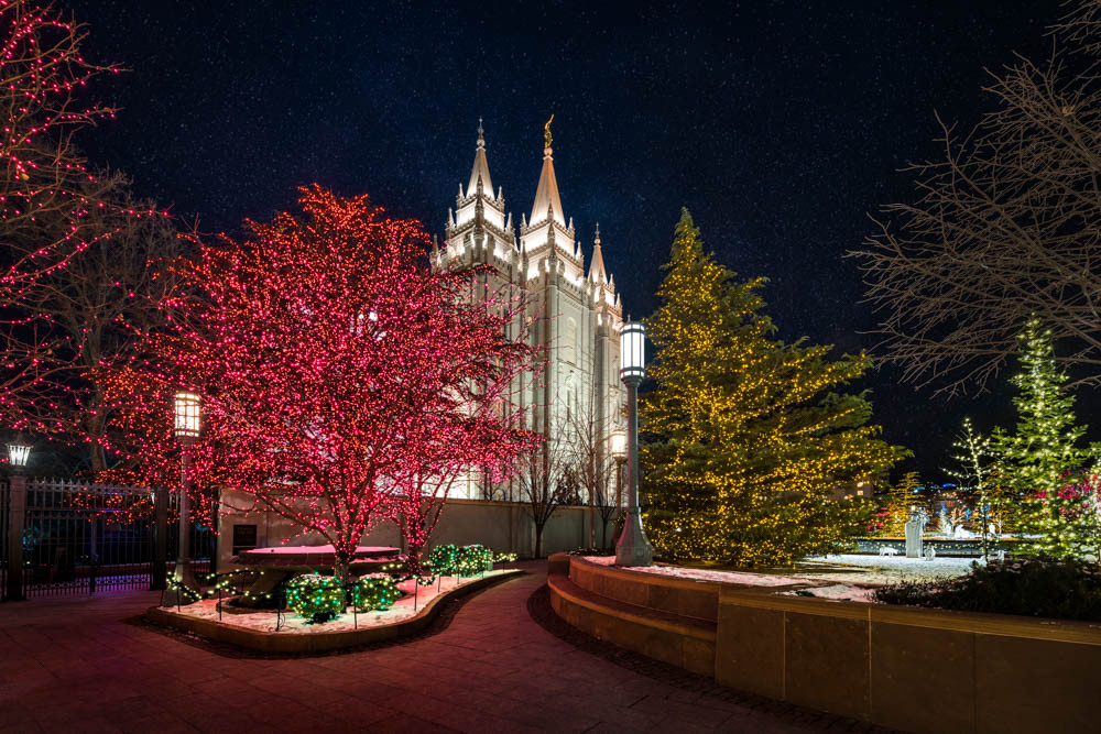 Salt Lake Temple Christmas Pathway