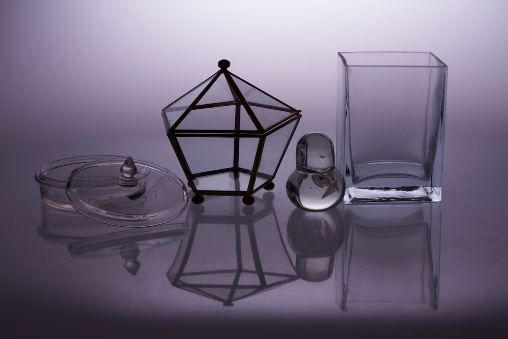 A Fine Art Photograph of White Plexi Reflections of Glass Ornaments by Michael Pucciarelli A Fine Art Photograph of White Plexi Reflections of Glass Ornaments by Michael Pucciarelli