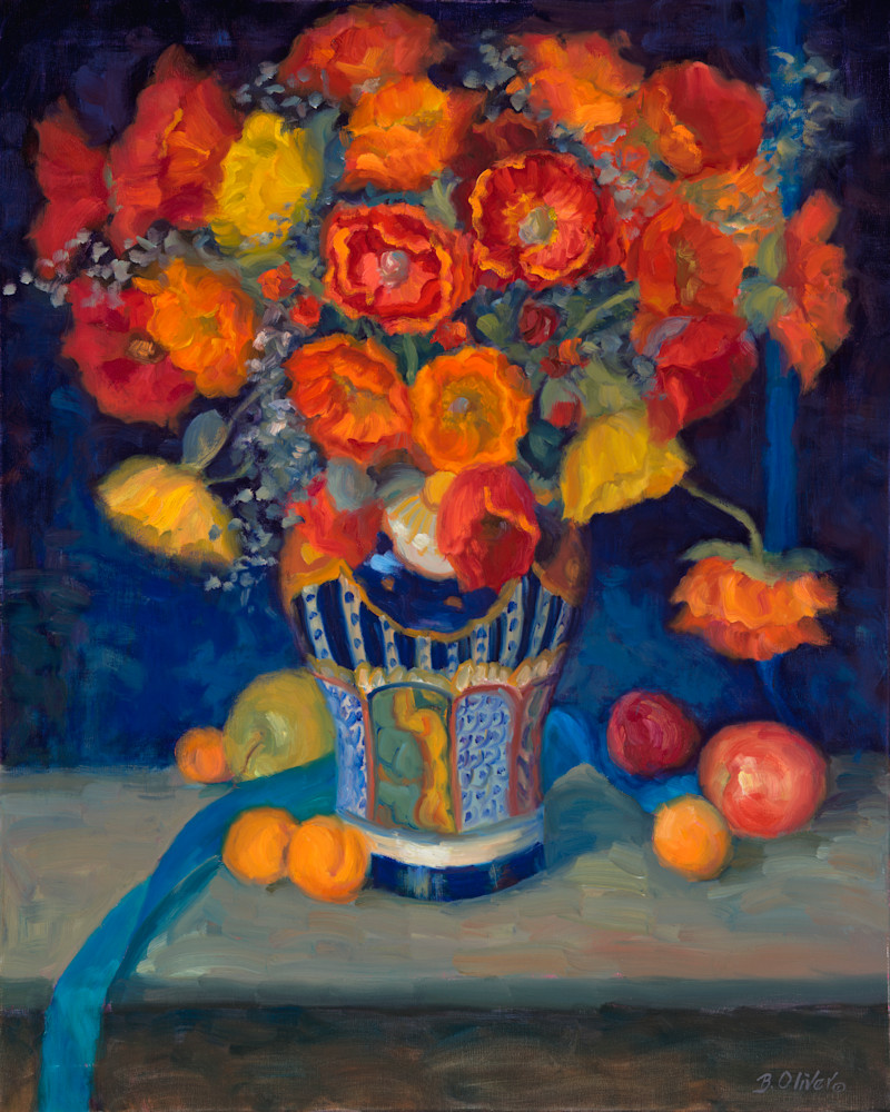 Poppies In A Talavera Vase  Art | B. Oliver, Art