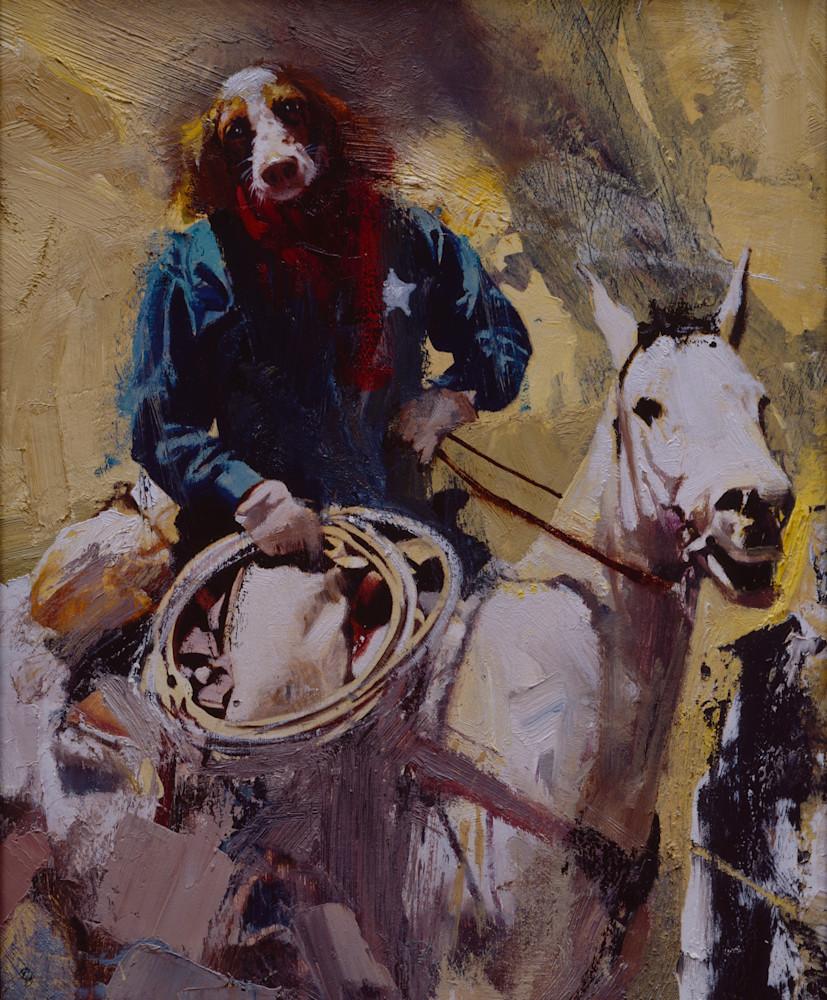 Dog Man Cowbdoy Art | Lesa Delisi, Fine Arts