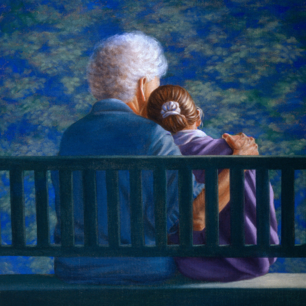The Memory Box - Always - book by Mary Kay Shanley, - painting by Paul Micich  A touching moment with gramma and grand daughter