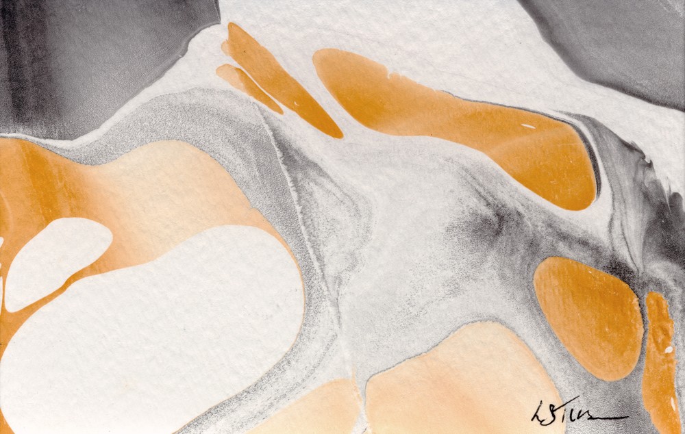 Let It Flow: Gray Orange Iii Art | Studio Artistica