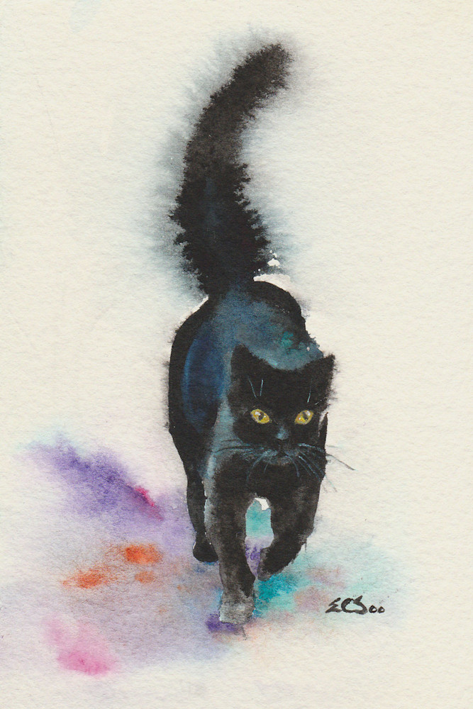 Black Cat Painting