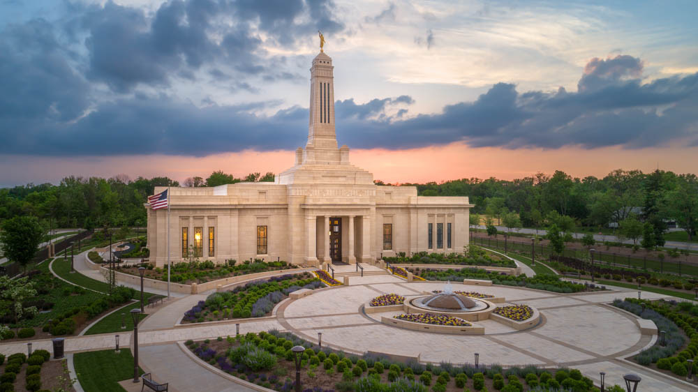 Indianapolis Temple - Sunset Panorama