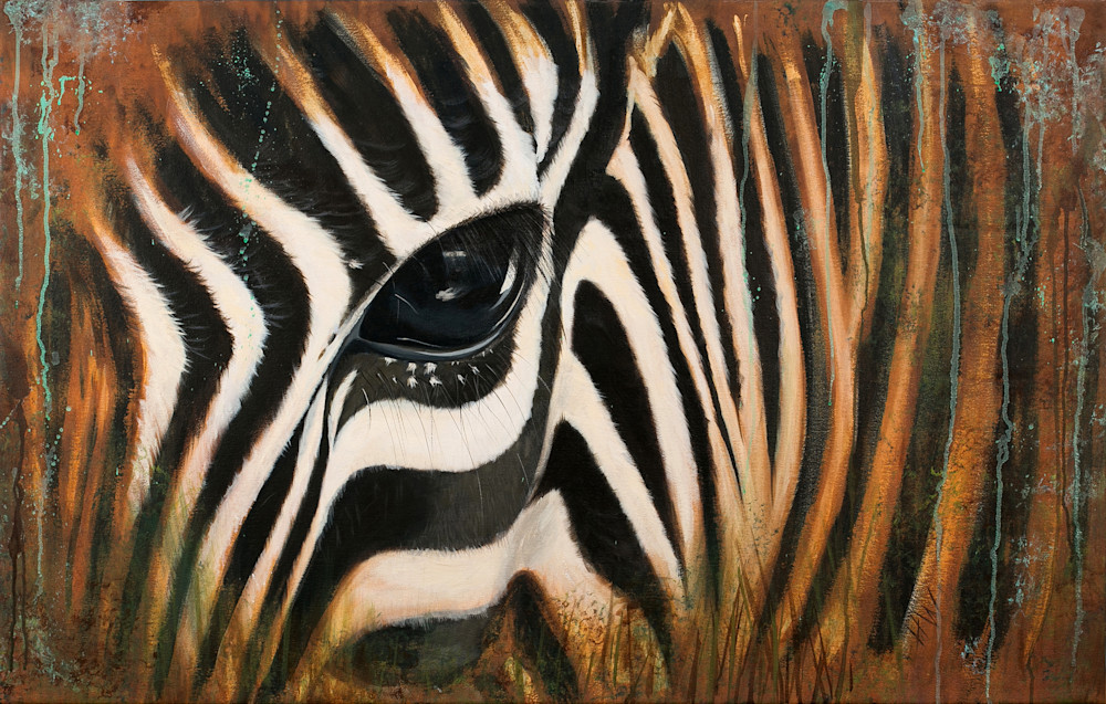 Zebra In The Mist Painting By Holly Whiting For Sale