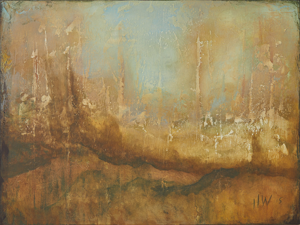 Stone Trail, mixed media abstract landscape by Holly Whiting