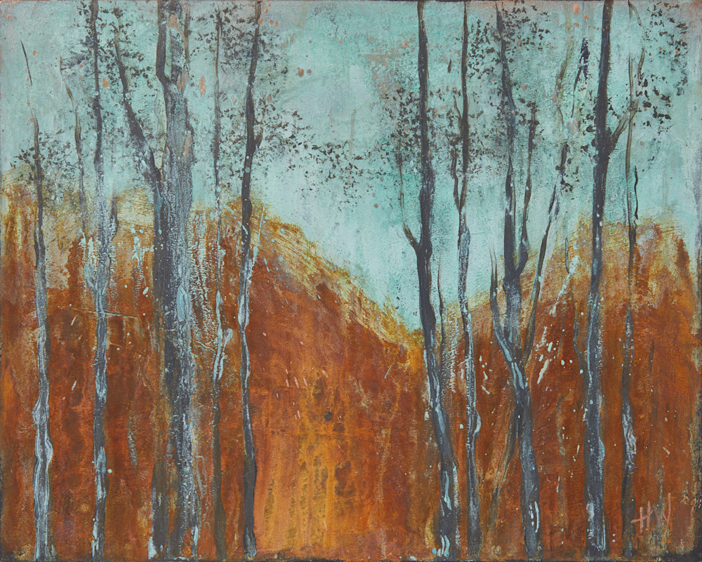 Cold Mountain semi-abstract landscape painting for sale