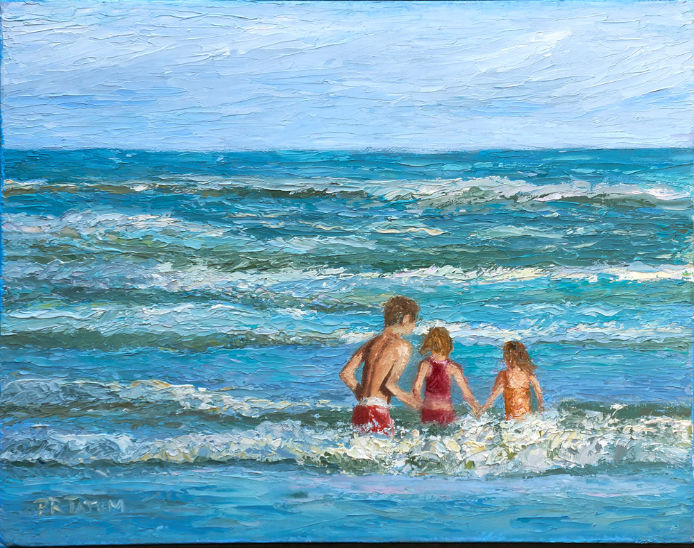 Playing In The Waves Art | Pamela Ramey Tatum Fine Art