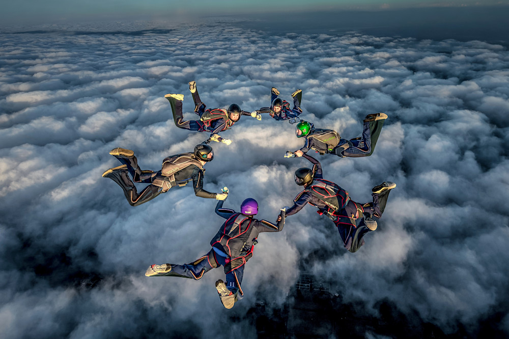 Skydiving Circle Collegiate Art | Roost Studios, Inc.