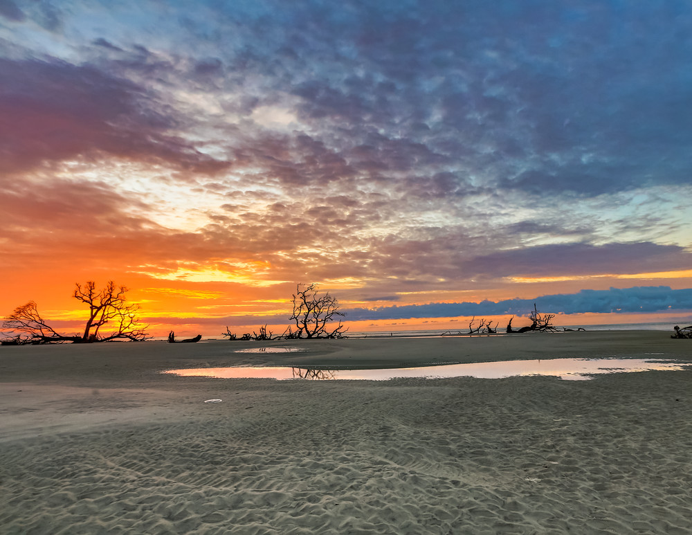 Fiery Sunrise Hunting Island Photography Art | Phil Heim Photography