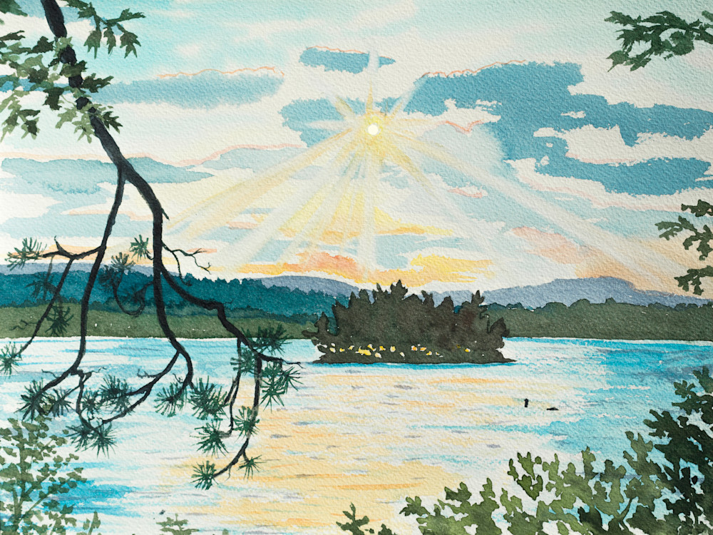 ‘Sun Burst Great Pond’ Art for Sale.