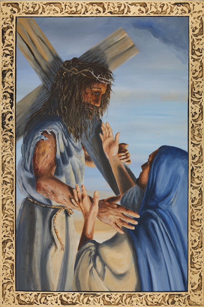Fourth Station of the Cross painting by Holly Whiting