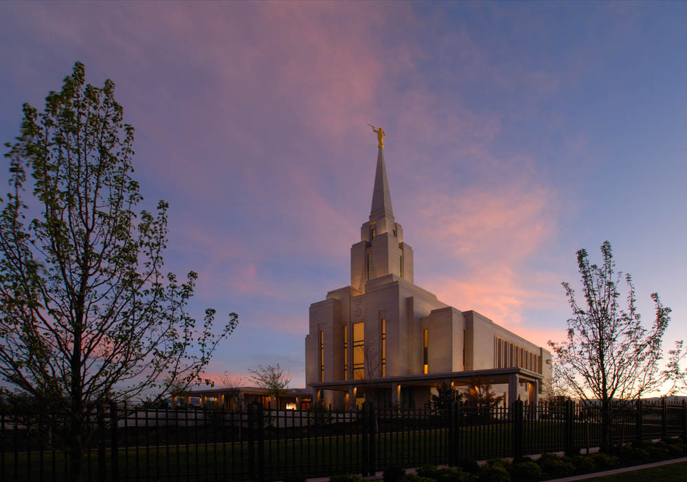 Oquirrh Mountain Temple - Trees in Foreground