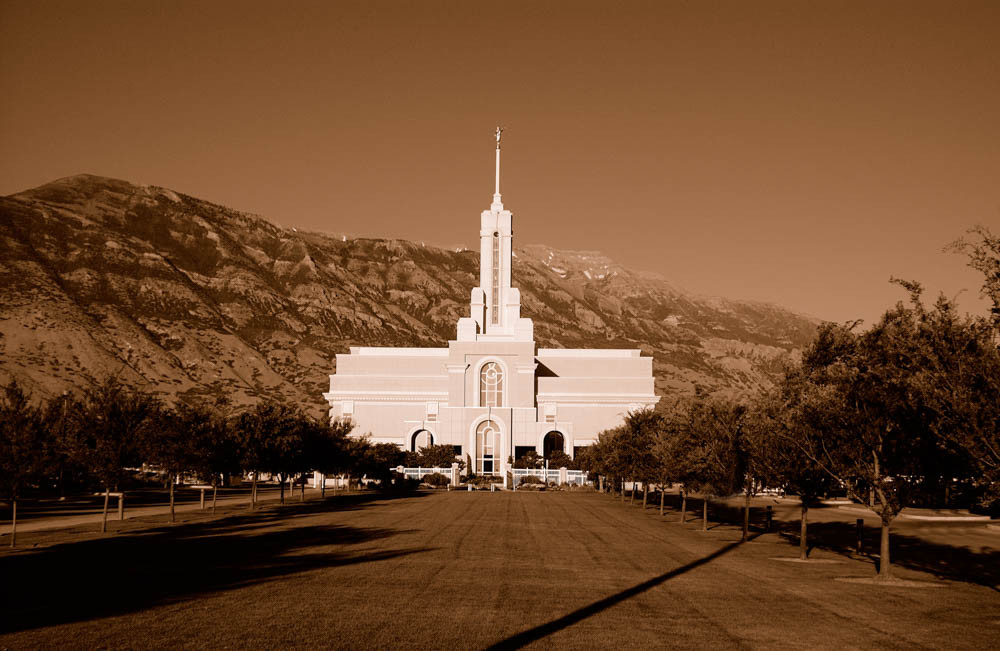 Mt Timpanogos Temple - Sepia
