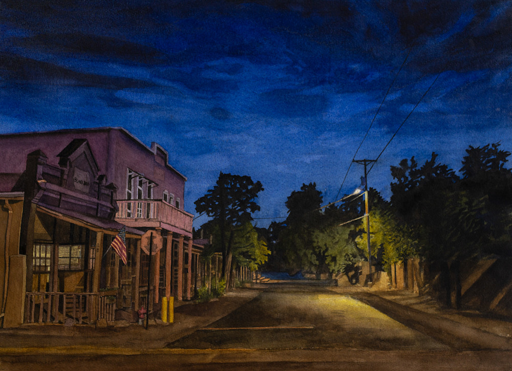 landscape, nightscape, painting, nocturne, cerrillos, new mexico, watercolor landscape, nightscape, painting, nocturne, cerrillos, new mexico, watercolor