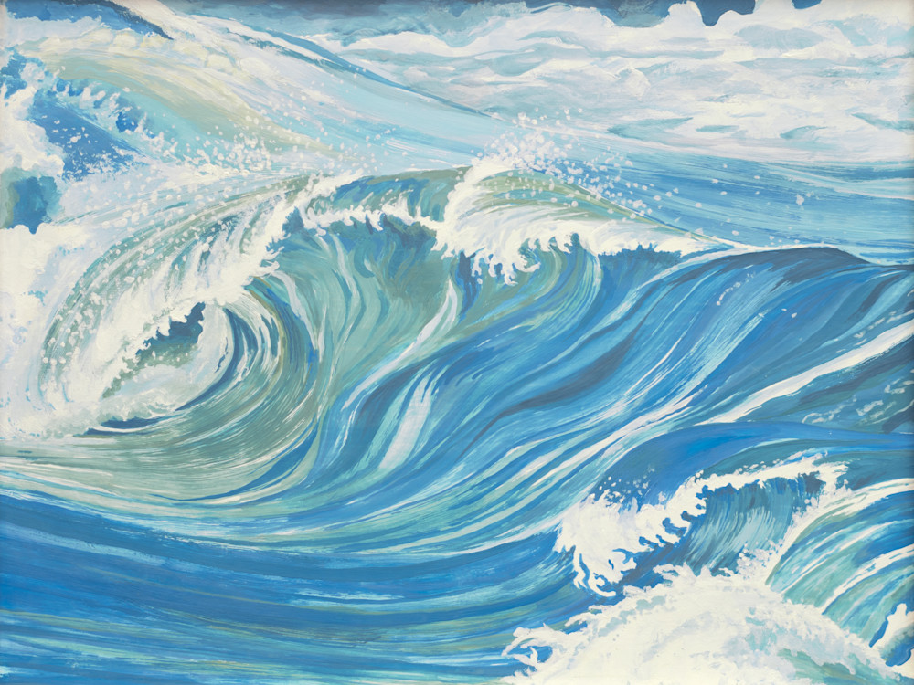 Ocean Waves Oil Painting on Canvas 20x20 Fine Art Water 