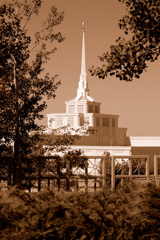 Billings Temple - By Day in Sepia