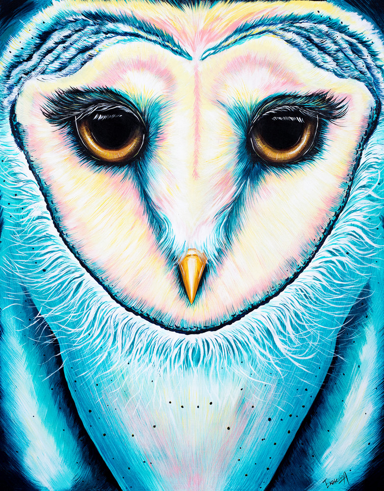 Barn Owl Print Animalize by Ekaterina Sky Antonova 