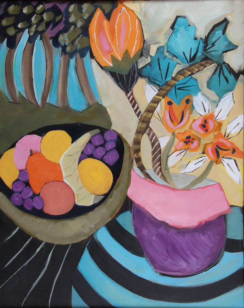 Susan Slotnick Still Life with Fruit and Flowers