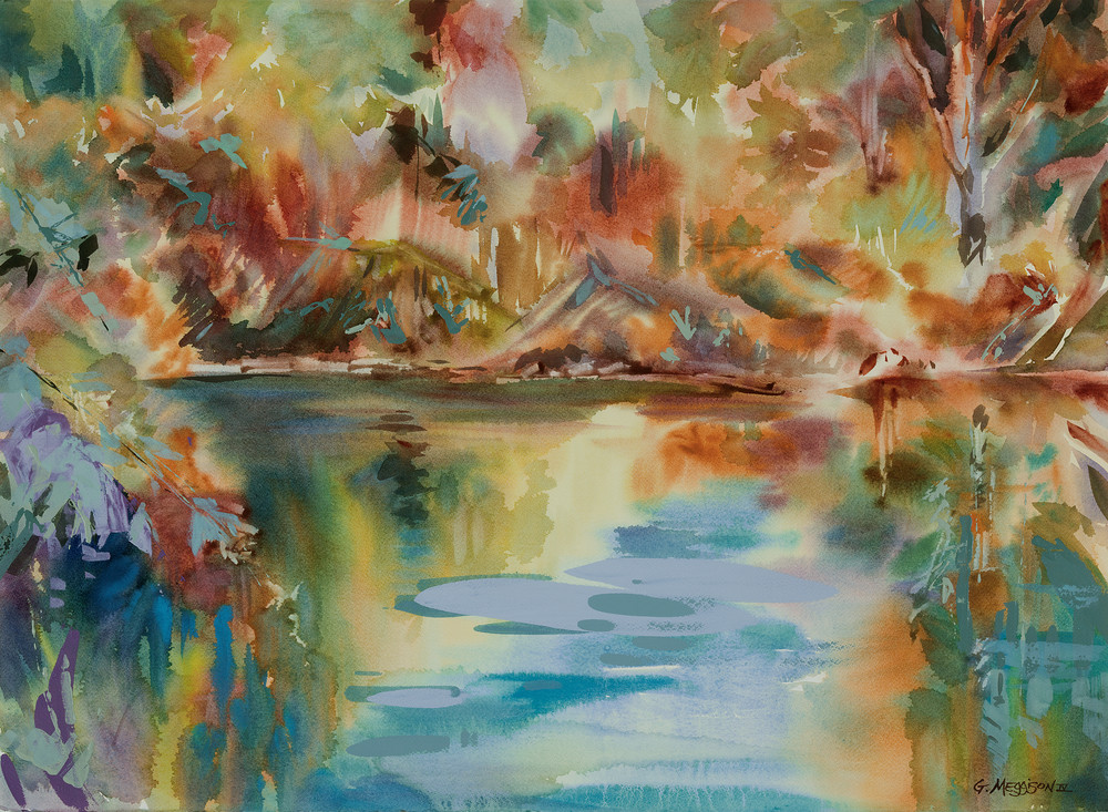 Kingsley Pond Reflections | Watercolor Landscapes | Gordon Meggison IV