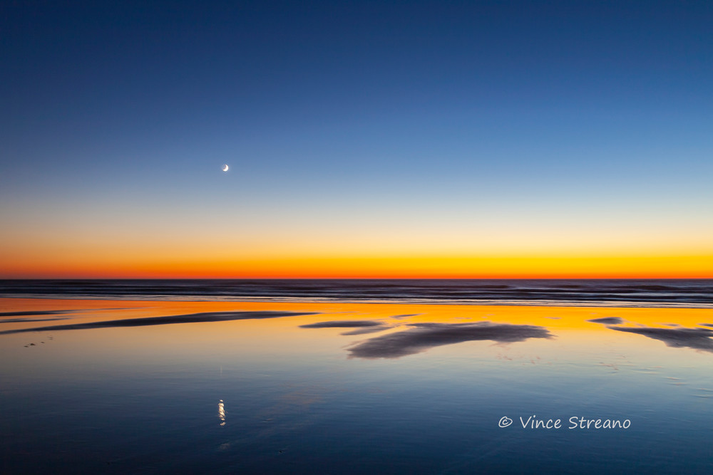 Fine art prints of moon rising over Cape Disappointment