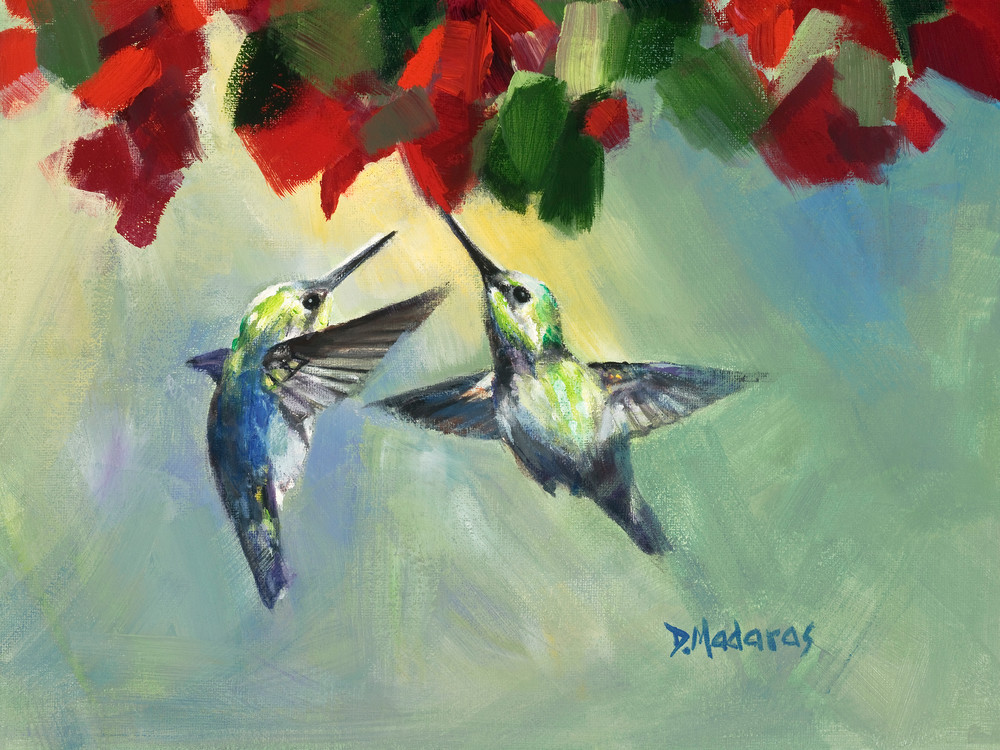 Two Hummingbirds By Diana Madaras