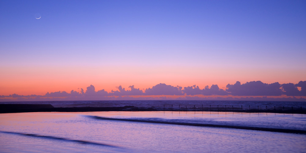Pastel Moon - Canoe Pool Newcastle Ocean Baths NSW Australia | Dawn Sunrise Pastel Moon - Canoe Pool Newcastle Ocean Baths NSW Australia | Dawn Sunrise