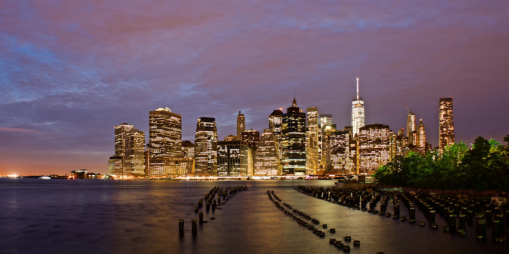 Manhattan Under Lights - Brooklyn Bridge Park NYC New York USA | Nightscape Sunset Limited Edition Manhattan Under Lights - Brooklyn Bridge Park NYC New York USA | Nightscape Sunset Limited Edition