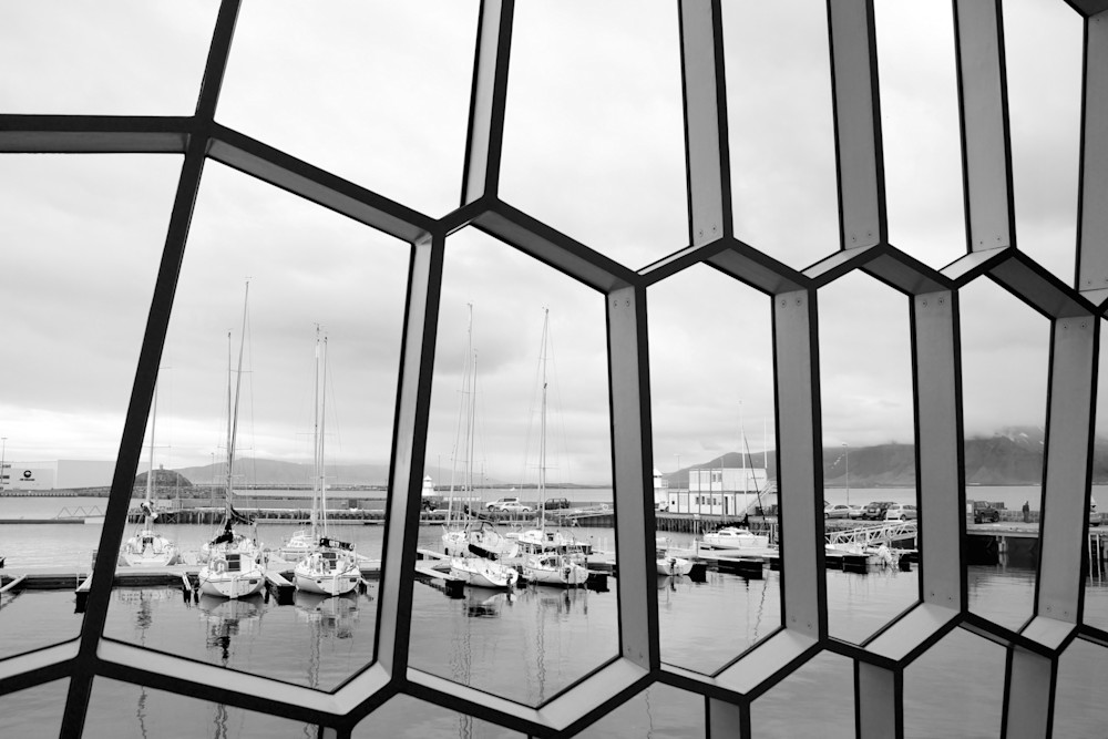 Geometric Waterview - Harpa Reykjavik Iceland | Black & White