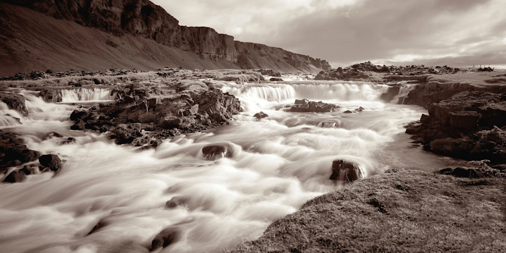 Free Flow - Iceland | Waterfall Sepia Limited Edition