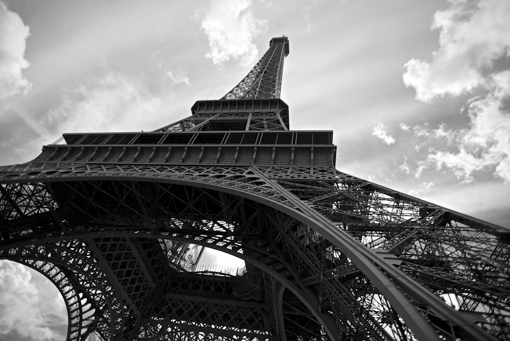 Eiffel Perspective - Eiffel Tower Paris France | Black & White Eiffel Perspective - Eiffel Tower Paris France | Black & White