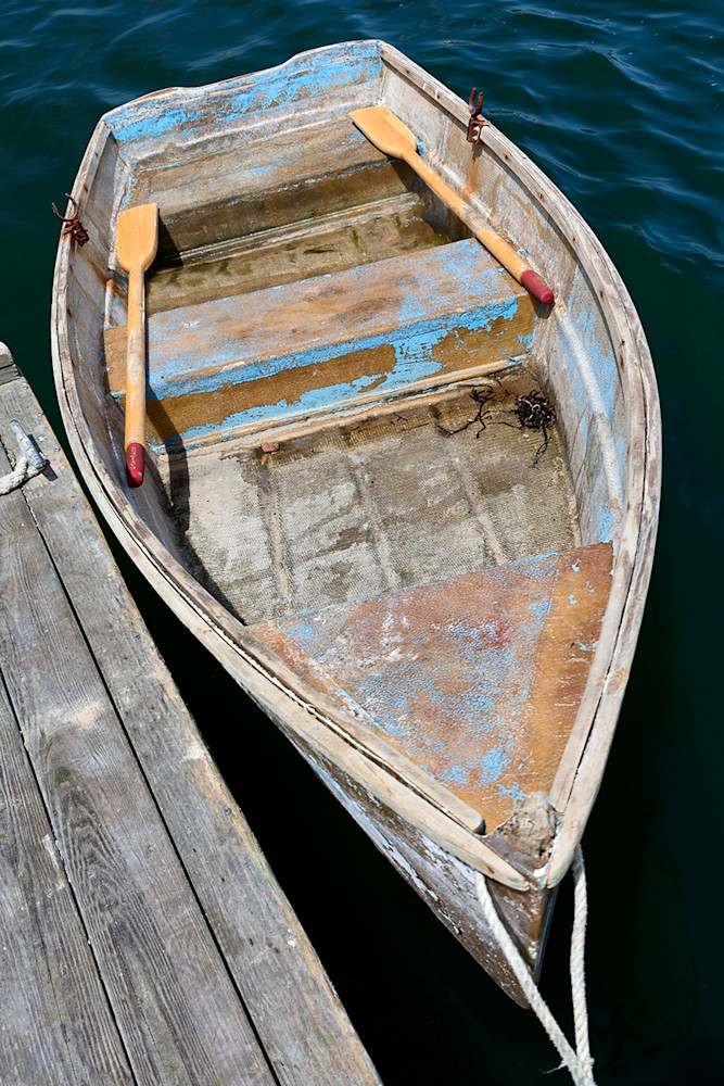 "Chatham Fish Pier Rowboat" Cape Cod Vertical Nautical Boat Photograph