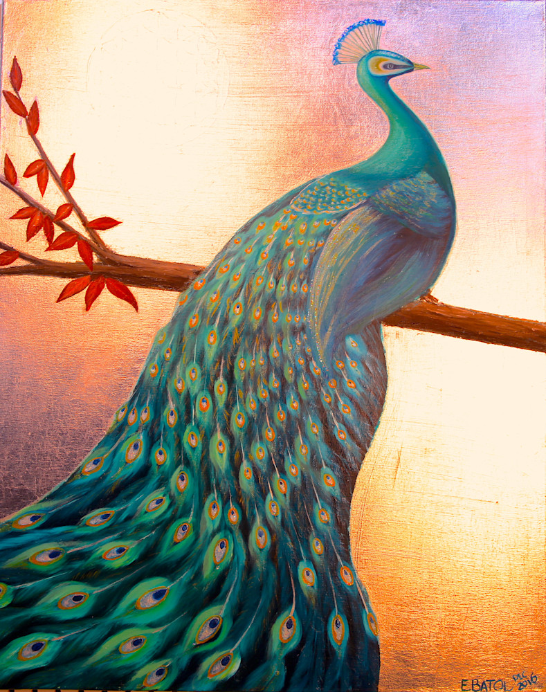 Peacock acrylic painting: Shop Print / Errymil Batol