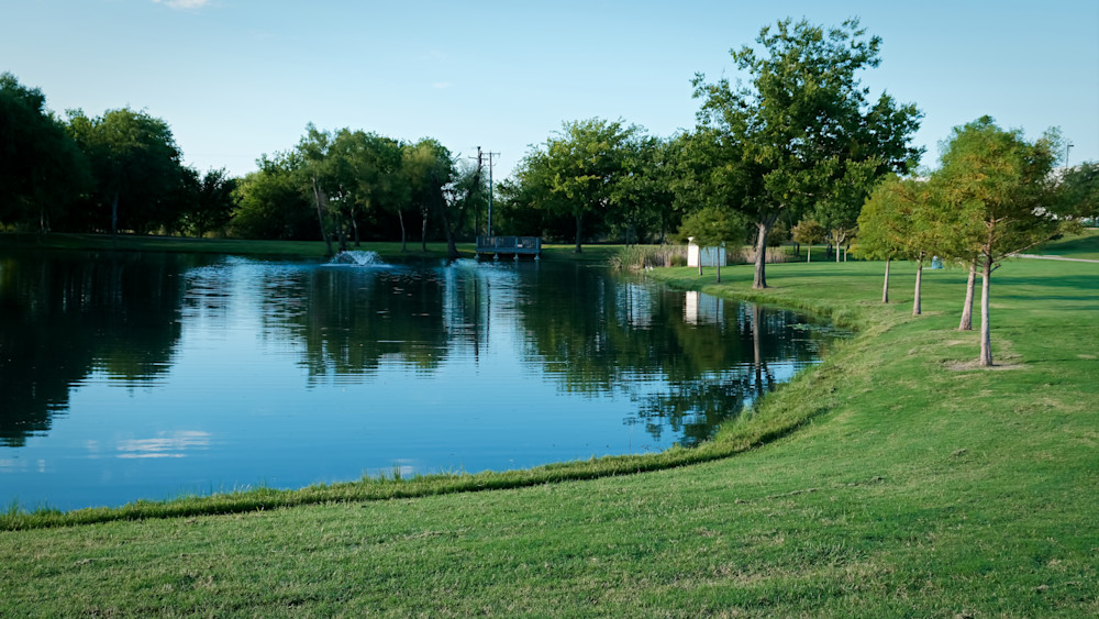 Pond In Roanoke Park 4 Art | Drone Video TX