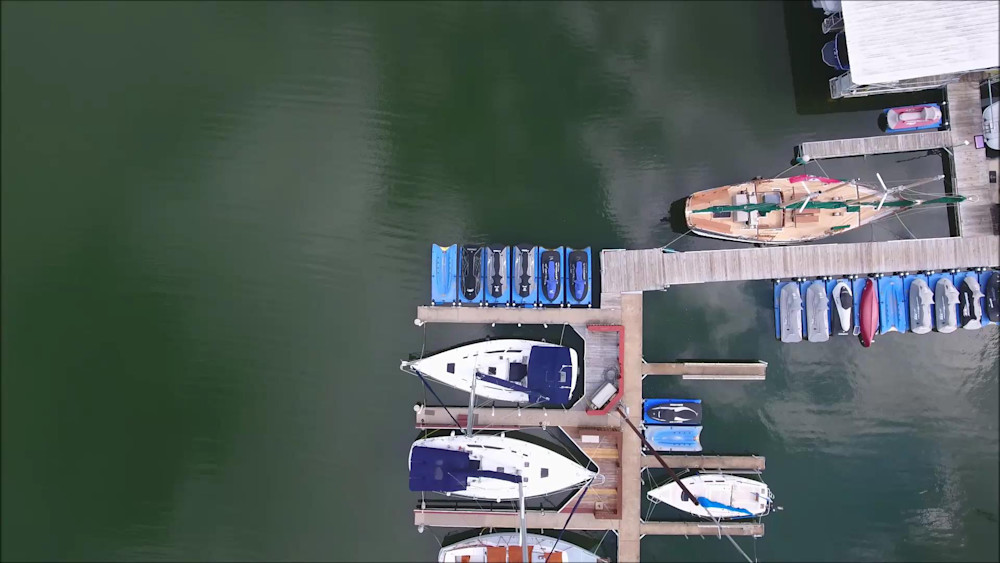 Birds Eye View Over The Marina Art | Drone Video TX