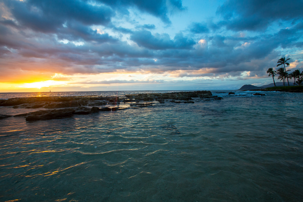 Sunset At Paradise Cove In Ko'Olina Photograph For Sale As Fine Art