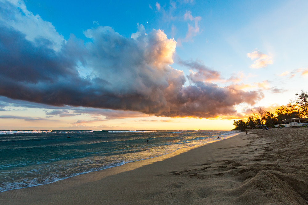 White Plains Beach At Sunset In Hawaii Photograph For Sale As Fine Art