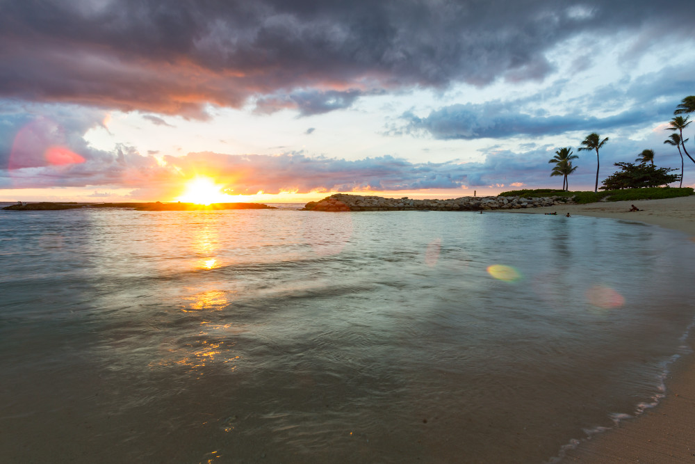 Sunset At Ko'Olina's Lagoon 4 in Hawaii Photograph For Sale As Fine Art
