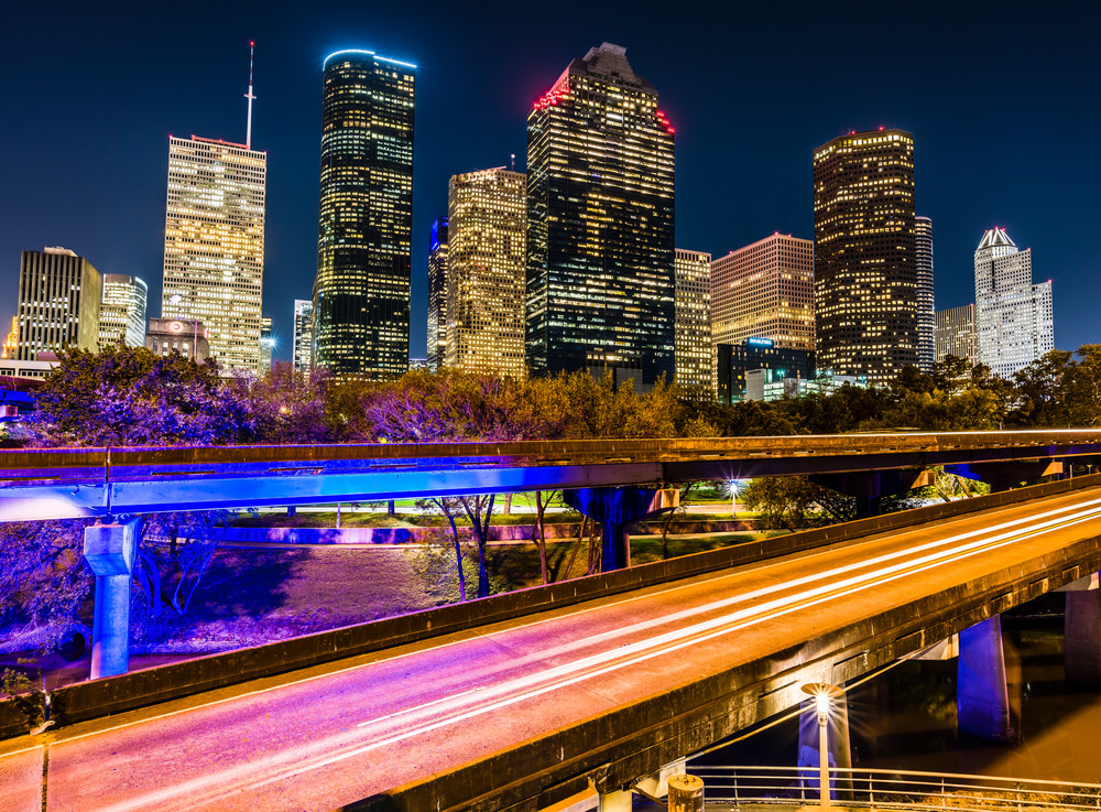 Houston skyline from I-45 photography — Texas fine-art photography prints