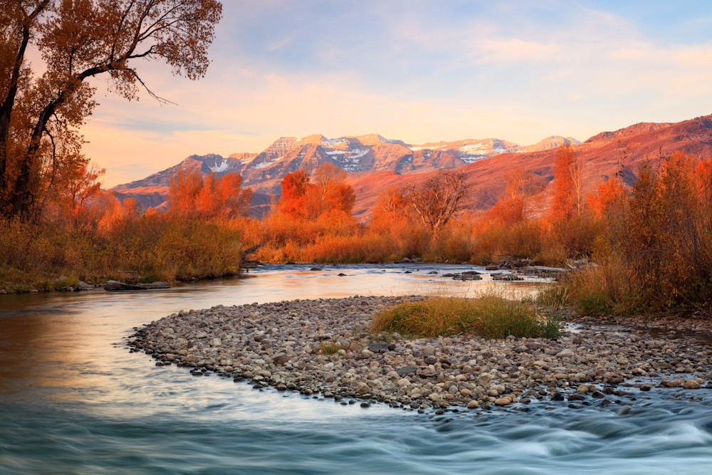 golden glow at the provo river