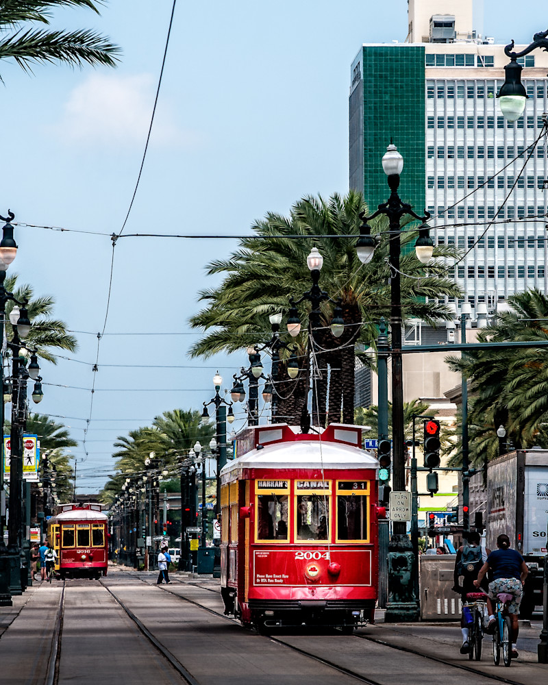 New Orleans Canal Street streetcar line photography