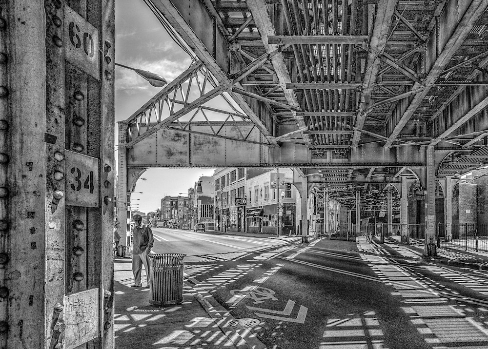 Chicago Loop At Clark Street | B&W photograph by Judith Barath