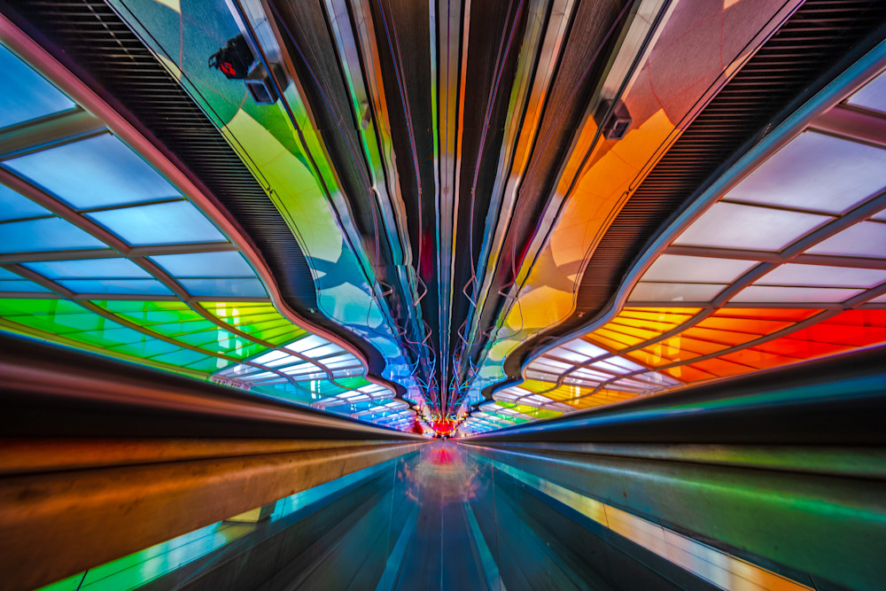 Underpass walkway, Chicago Airport photograph by Judith Barath.