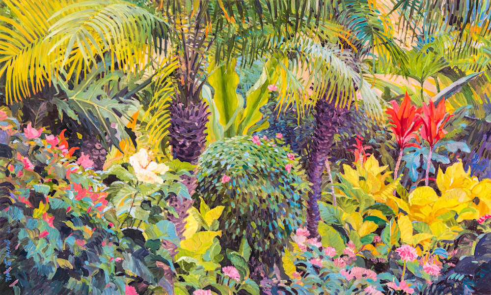 Tropical Garden Oil Painting Artwork For Sale, Buy Art Online | Judith Barath
