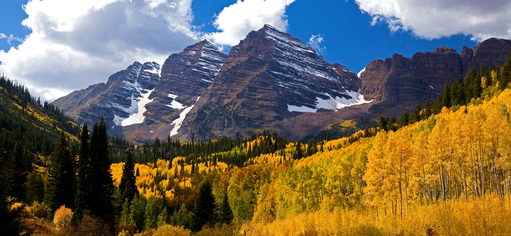 Rockies and Aspens in Fall by JKP