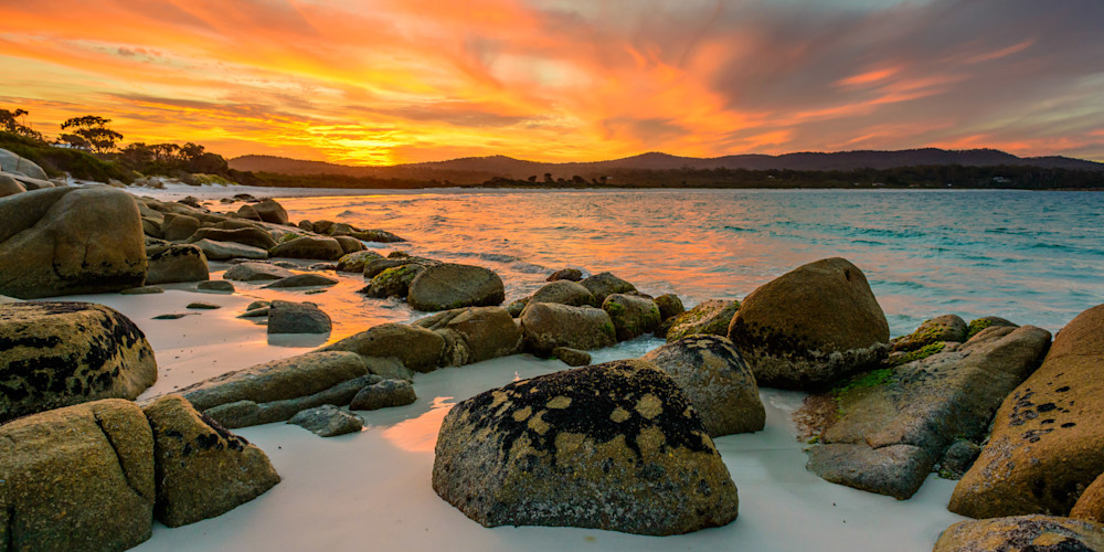 Sunset of Fire - Binalong Bay Bay of Fires - Tasmania Australia