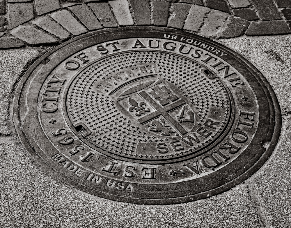 St. Augustine manhole cover photography print