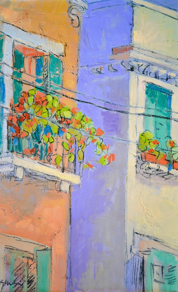 Italian Street Scene Painting, Art Print by Dorothy Fagan